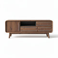 Mobile TV in legno di noce per soggiorno con porte e cassetti – 150 x 50 x 60 cm