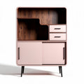 Mobile contenitore in legno con ripiani e cassetti per soggiorno – 80 x 40 x 120 cm