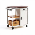 Carrello da cucina con ripiani in legno e struttura metallica per la preparazione dei pasti – 80 x 45 x 90 cm