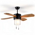 Ventilatore a soffitto con lampada per interni – in legno e metallo – dimensioni approssimative: 52 x 52 x 30 cm
