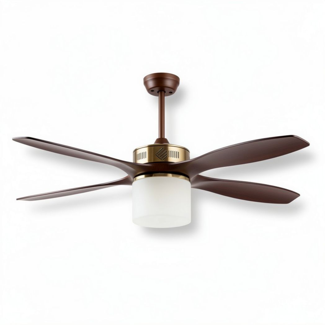 Ventilatore da soffitto con illuminate a led per interni – metallo e vetro – 120 x 120 x 40 cm